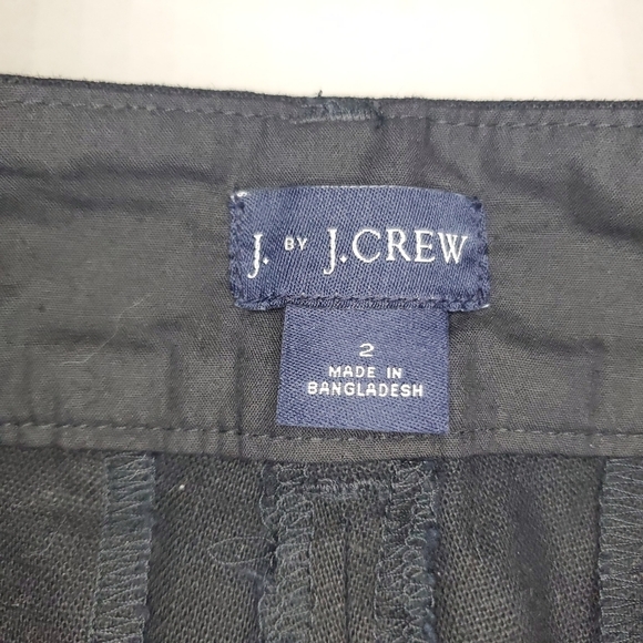 J. Crew Linen Cotton Blend Shorts with Scalloped Hem Sz 2 Black - Picture 6 of 9
